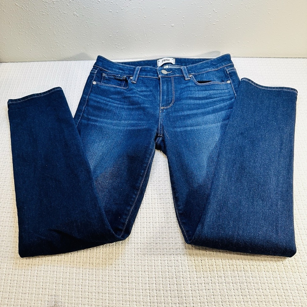 PAIGE Skyline Skinny Jeans Women's - Dark Wash Stretch‎ Blue Denim Pants Sz 29 - Picture 7 of 15